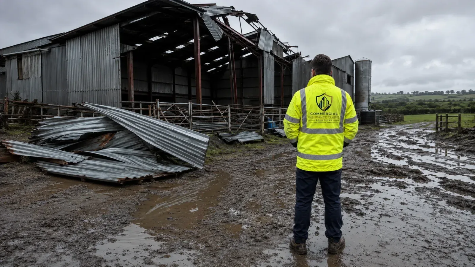 Water driven into a retail unit after a storm breached the building envelope in Ireland